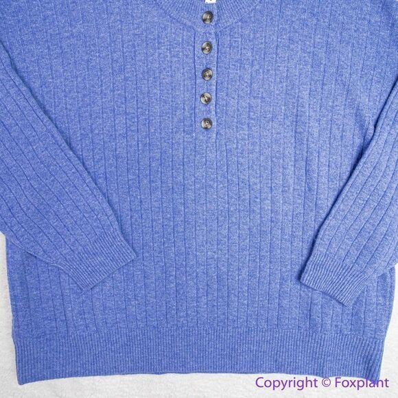 NEW Madewell Donegal dowden Henley Sweater in‎ Coziest Yarn, blue, 2X - Picture 7 of 16